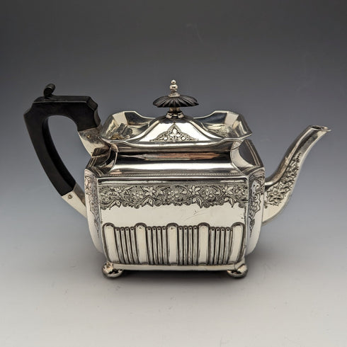 1900年頃 英国アンティーク ブリタニアメタル製 ティーセット 4点 Walker and Hall